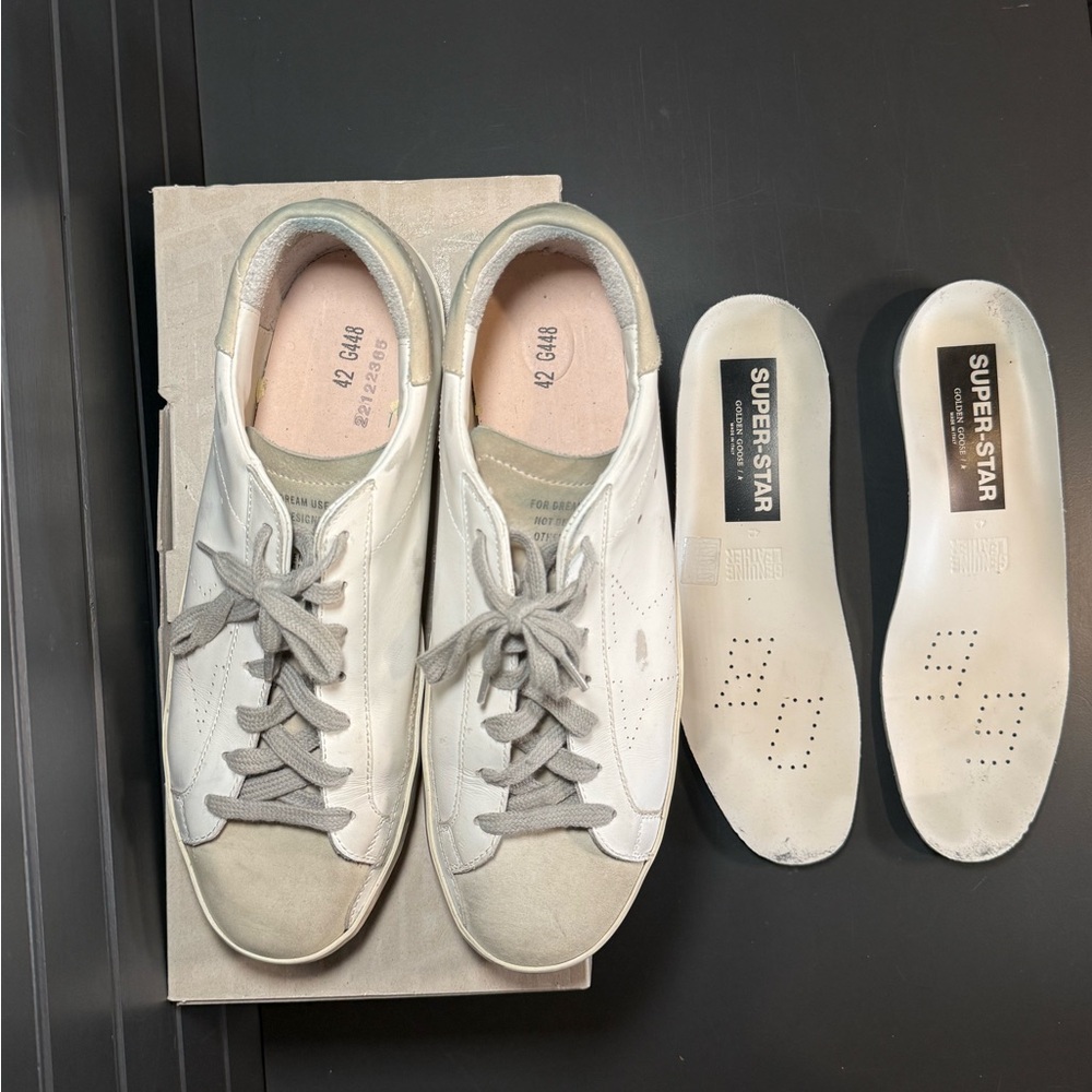 Golden Goose Men's Super-Star with perforated star and ice-gray heel tab - Picture 3 of 16